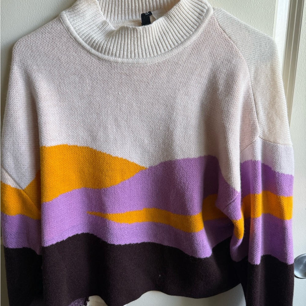 H&M Multicolor Cowl Neck Sweater